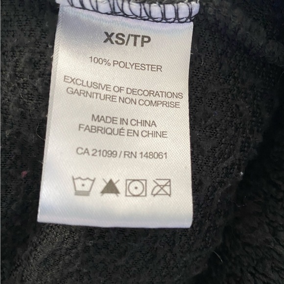 Ardene Black Sherpa Hoodie DIY Babe XS - Picture 6 of 8